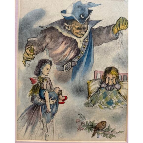 MCM Baby Angel Prints Gold Frame Set 3 Vintage Nursery Wall Art Decor - Picture 9 of 11